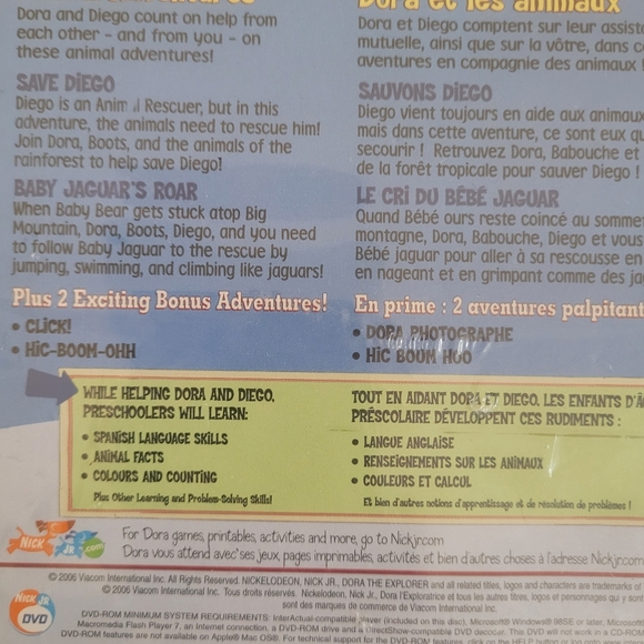 Dora the Explorer Nick Jr DVD English and Spanish - Picture 5 of 5